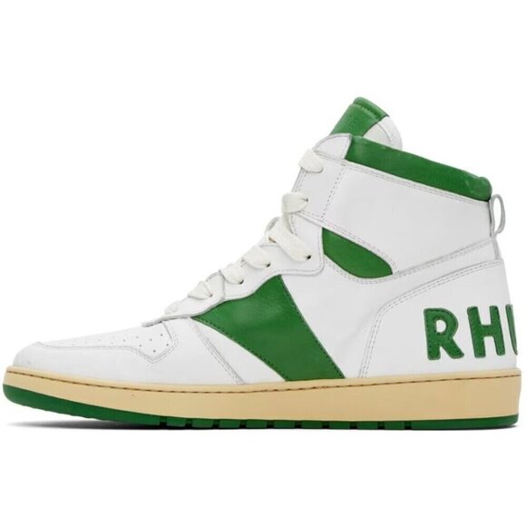 Rhude Rhecess-Hi Sneakers 8 Men's Hunter Green Sneakers Rare - Picture 12 of 13